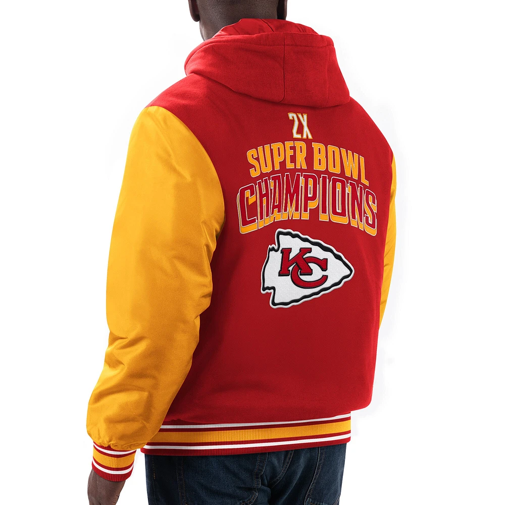 Sweat à capuche entièrement zippé G-III Sports by Carl Banks pour hommes, rouge/or, option joueur des Chiefs de Kansas City