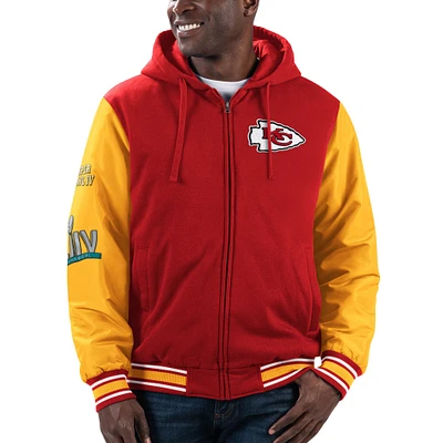 Sweat à capuche entièrement zippé G-III Sports by Carl Banks pour hommes, rouge/or, option joueur des Chiefs de Kansas City
