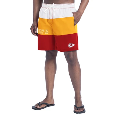 Short de bain G-III Sports by Carl Banks pour homme rouge/or Kansas City Chiefs Sunrise Volley