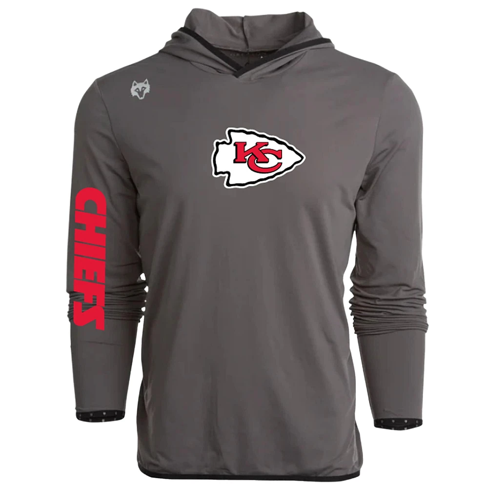 T-shirt à capuche manches longues pour homme Greyson Clothiers, gris, Kansas City Chiefs, Colorado