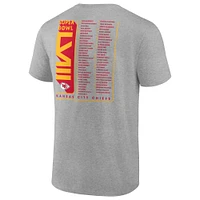 Men's Heather Gray Kansas City Chiefs Super Bowl LVIII Team Members Roster T-Shirt