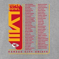 Men's Heather Gray Kansas City Chiefs Super Bowl LVIII Team Members Roster T-Shirt