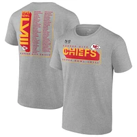 Men's Heather Gray Kansas City Chiefs Super Bowl LVIII Team Members Roster T-Shirt