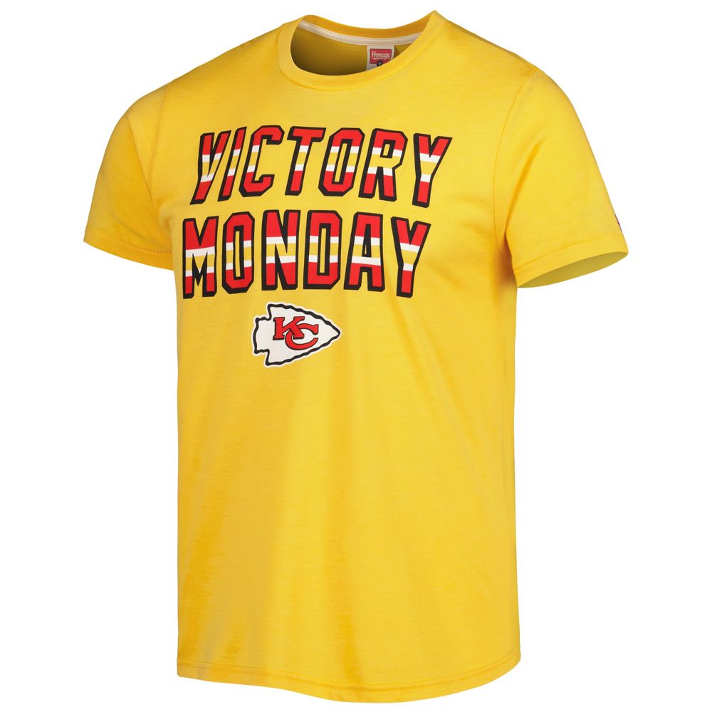 Men's Homage Gold Kansas City Chiefs Victory Monday Tri-Blend T-Shirt