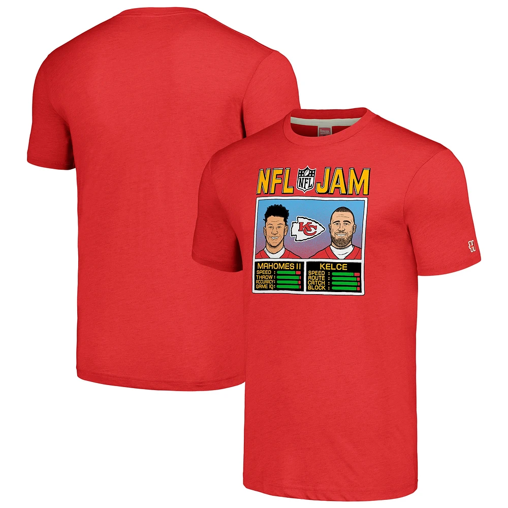 T-shirt NFL Jam Tri-Blend rouge hommage à Patrick Mahomes et Travis Kelce pour hommes des Chiefs de Kansas City