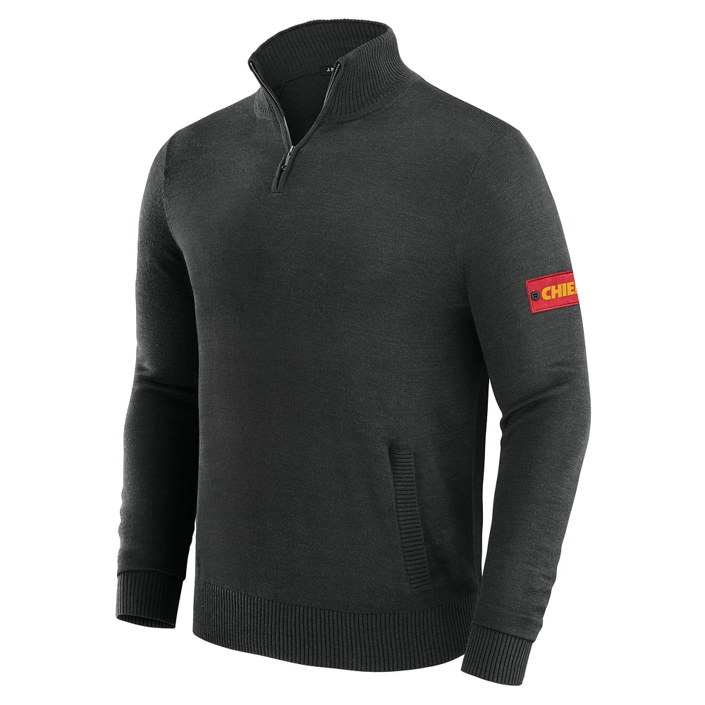 Pull zippé à quart de tour pour homme J. Palmer Black Kansas City Chiefs