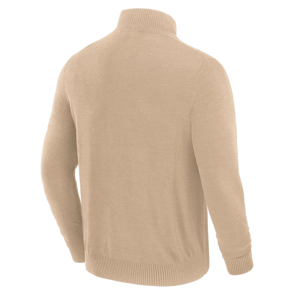 Men's J. Palmer Tan Kansas City Chiefs Franchise Quarter-Zip Sweater