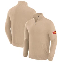 Men's J. Palmer Tan Kansas City Chiefs Franchise Quarter-Zip Sweater