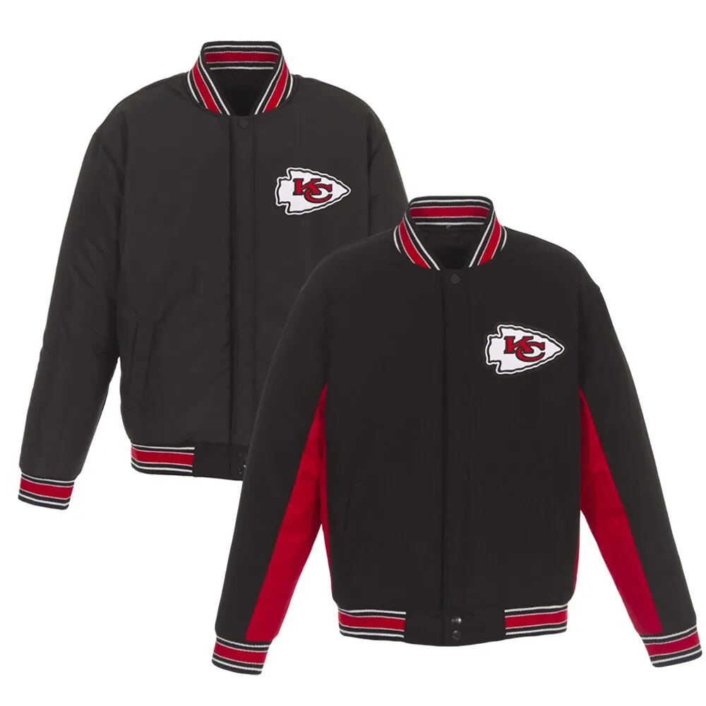 Men's Kansas City Chiefs JH Design Black Leather Jacket