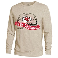 Men's Majestic Threads  Cream Kansas City Chiefs Super Bowl LIX Oversized Fleece Sweatshirt