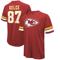 Men's Majestic Threads Travis Kelce Red Kansas City Chiefs Name & Number Oversized Fit T-Shirt