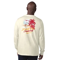 Men's Margaritaville Cream Kansas City Chiefs It's Five O'Clock Somewhere Long Sleeve T-Shirt