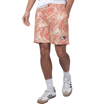 Short Amphib imprimé Monstera lavé au sable des Chiefs de Kansas City rouge Margaritaville pour hommes