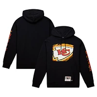 Chandail à capuchon Big Face 7.0 des Chiefs de Kansas City pour homme Mitchell & Ness noir