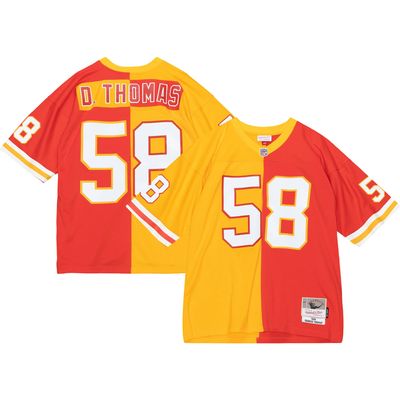 Men's Mitchell & Ness Derrick Thomas Red/Gold Kansas City Chiefs 1994 Split Legacy Replica Jersey