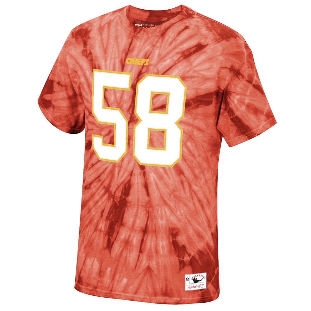 Men's Mitchell & Ness Derrick Thomas Red Kansas City Chiefs Tie-Dye Retired Player Name Number T-Shirt