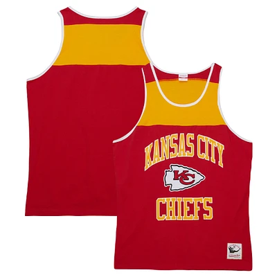 Débardeur à blocs de couleurs Héritage des Chiefs Kansas City Mitchell & Ness pour homme, rouge/or