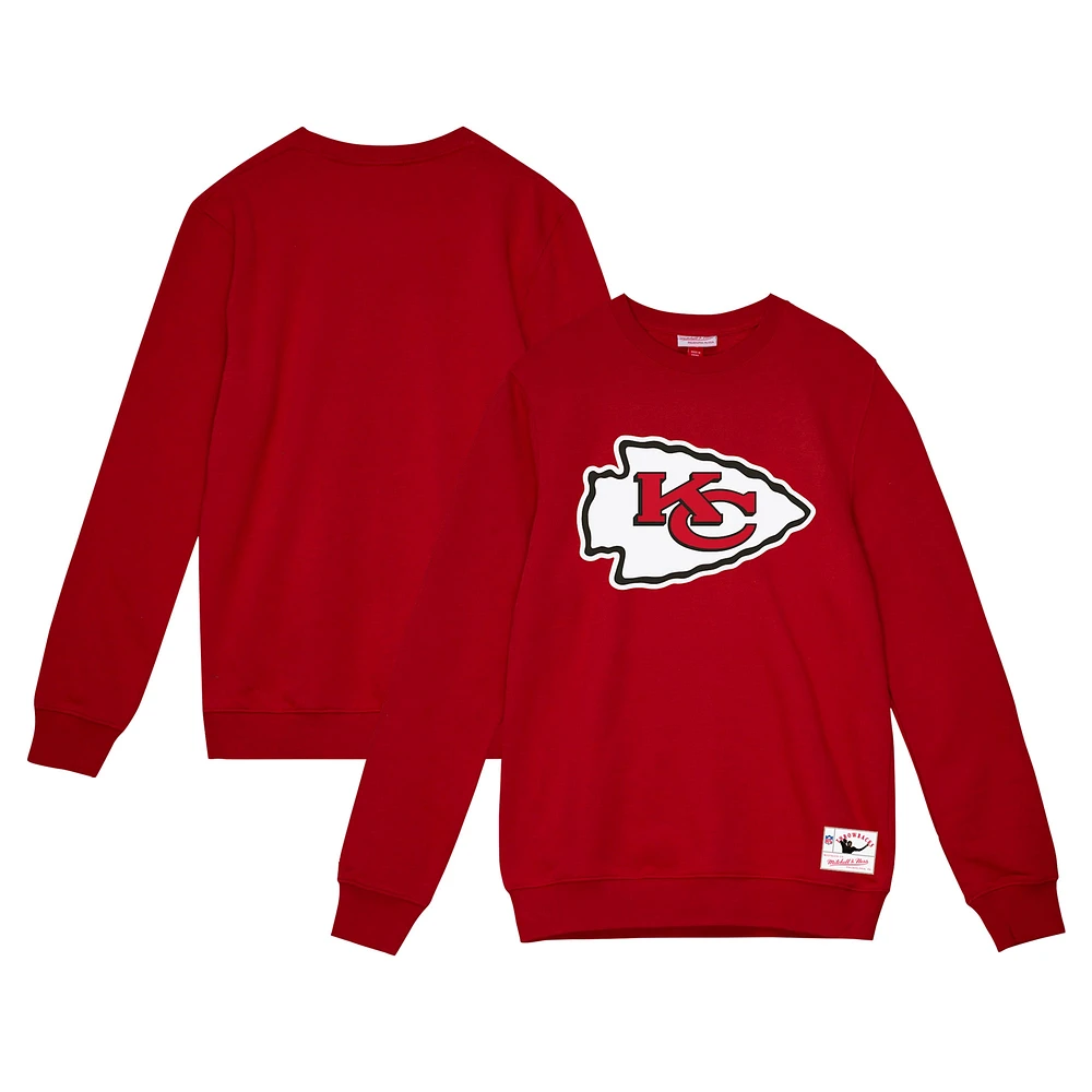 Men's Mitchell & Ness Red Kansas City Chiefs Basic Fleece Pullover Sweatshirt