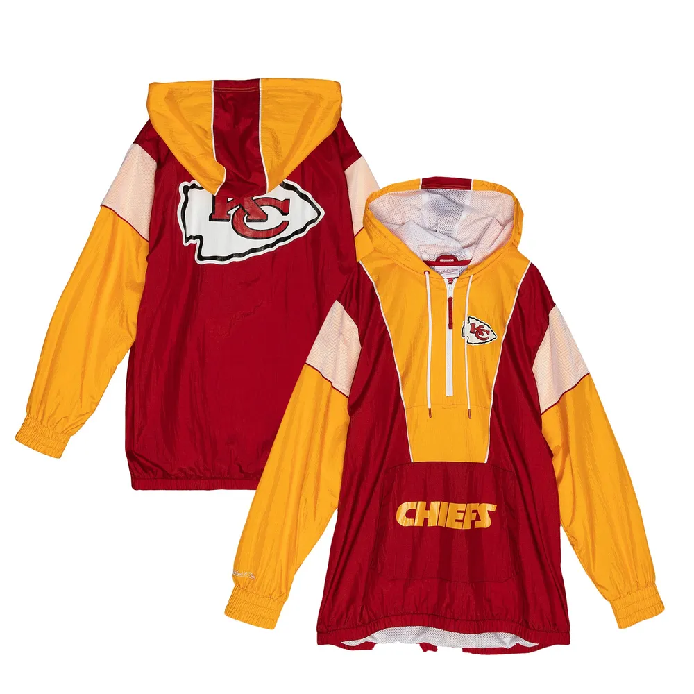 Lids Kansas City Chiefs Mitchell & Ness Highlight Reel Windbreaker  Quarter-Zip Hoodie - Red