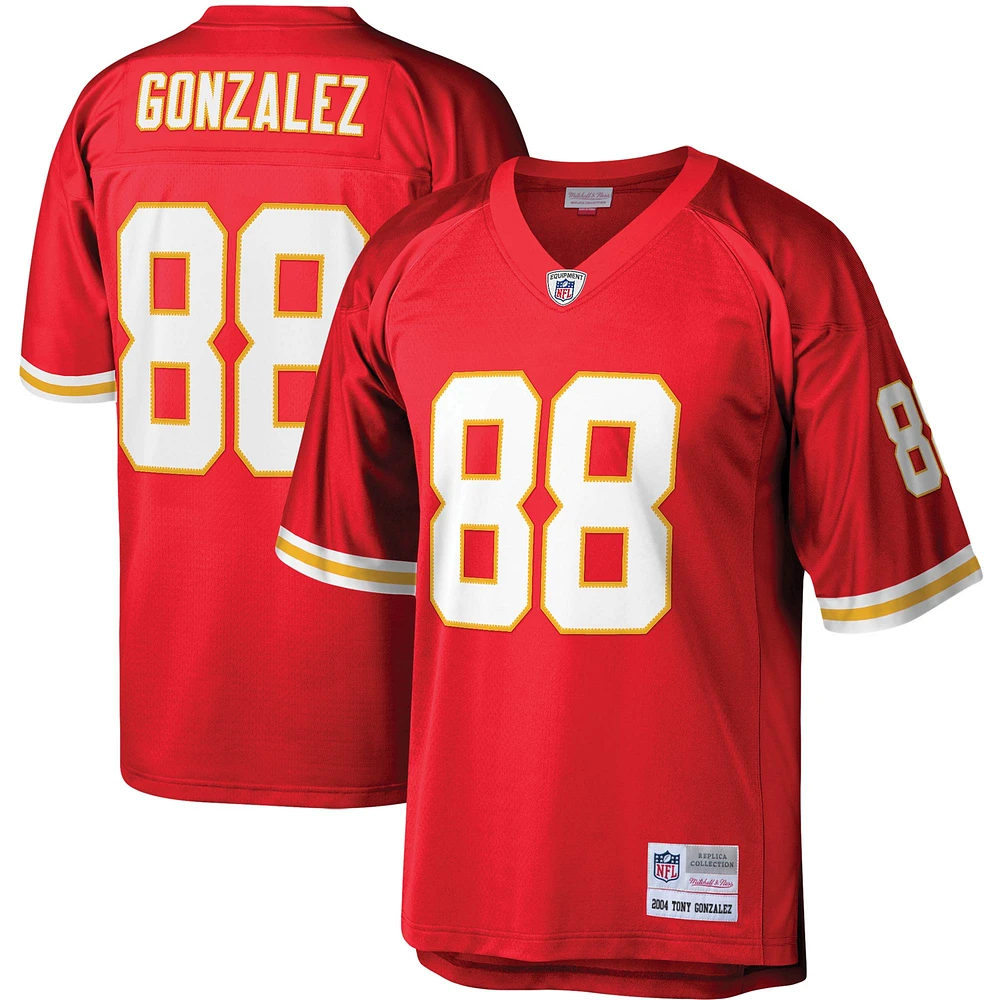 Maillot réplique Mitchell & Ness Tony Gonzalez rouge Kansas City Chiefs Legacy pour hommes