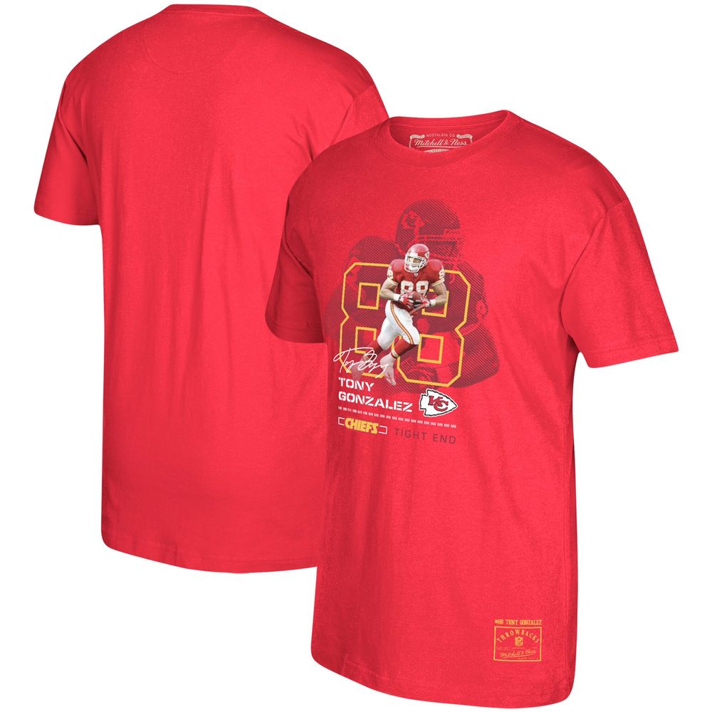 Men's Mitchell & Ness Tony Gonzalez Red Kansas City Chiefs Retired Player Graphic T-Shirt