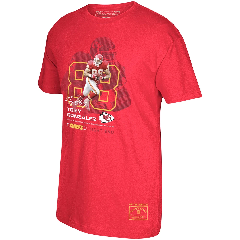 Men's Mitchell & Ness Tony Gonzalez Red Kansas City Chiefs Retired Player Graphic T-Shirt