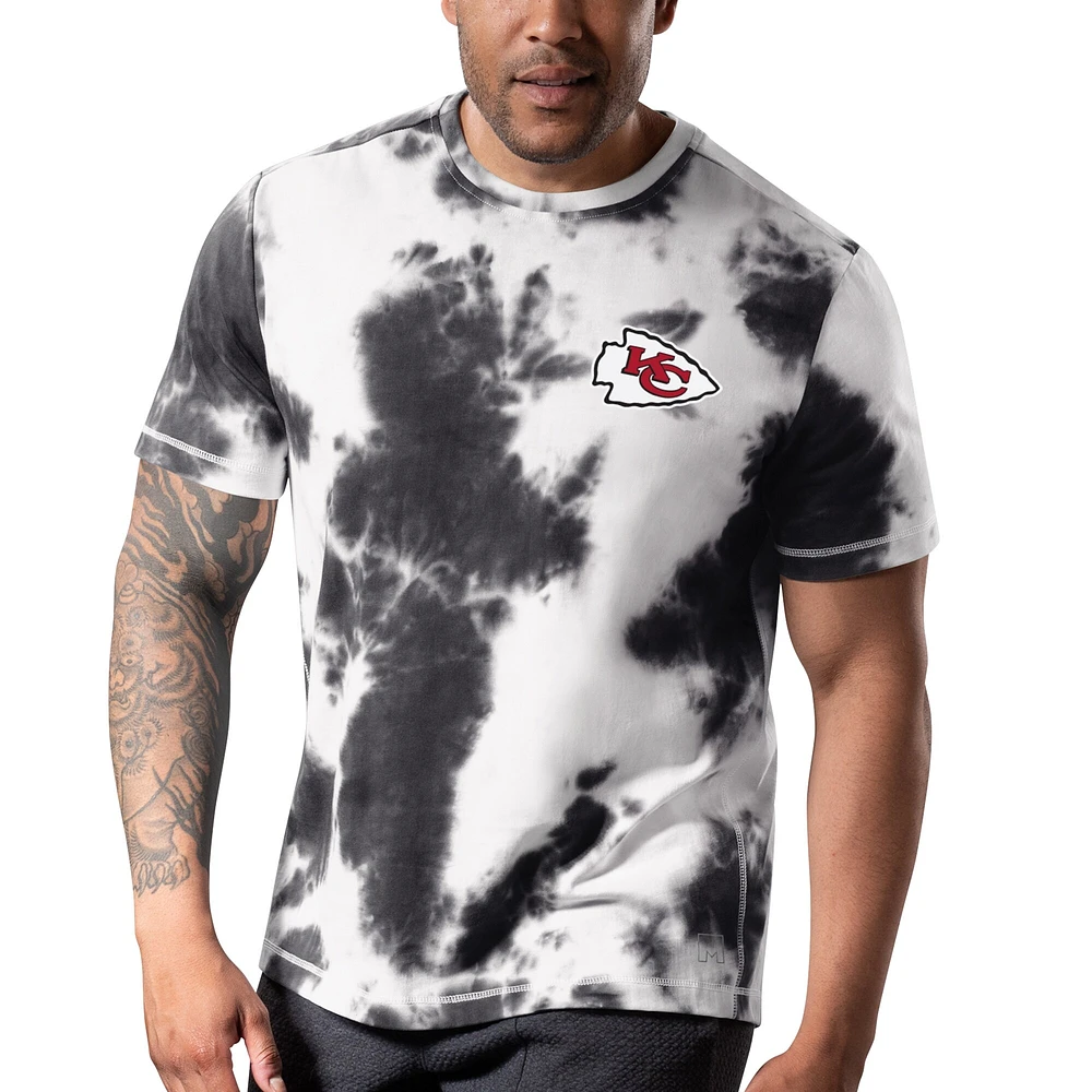 T-shirt MSX by Michael Strahan pour homme noir Kansas City Chiefs Freestyle Tie-Dye