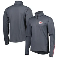 Sweat à capuche demi-zippé MSX by Michael Strahan Charcoal Kansas City Chiefs pour homme