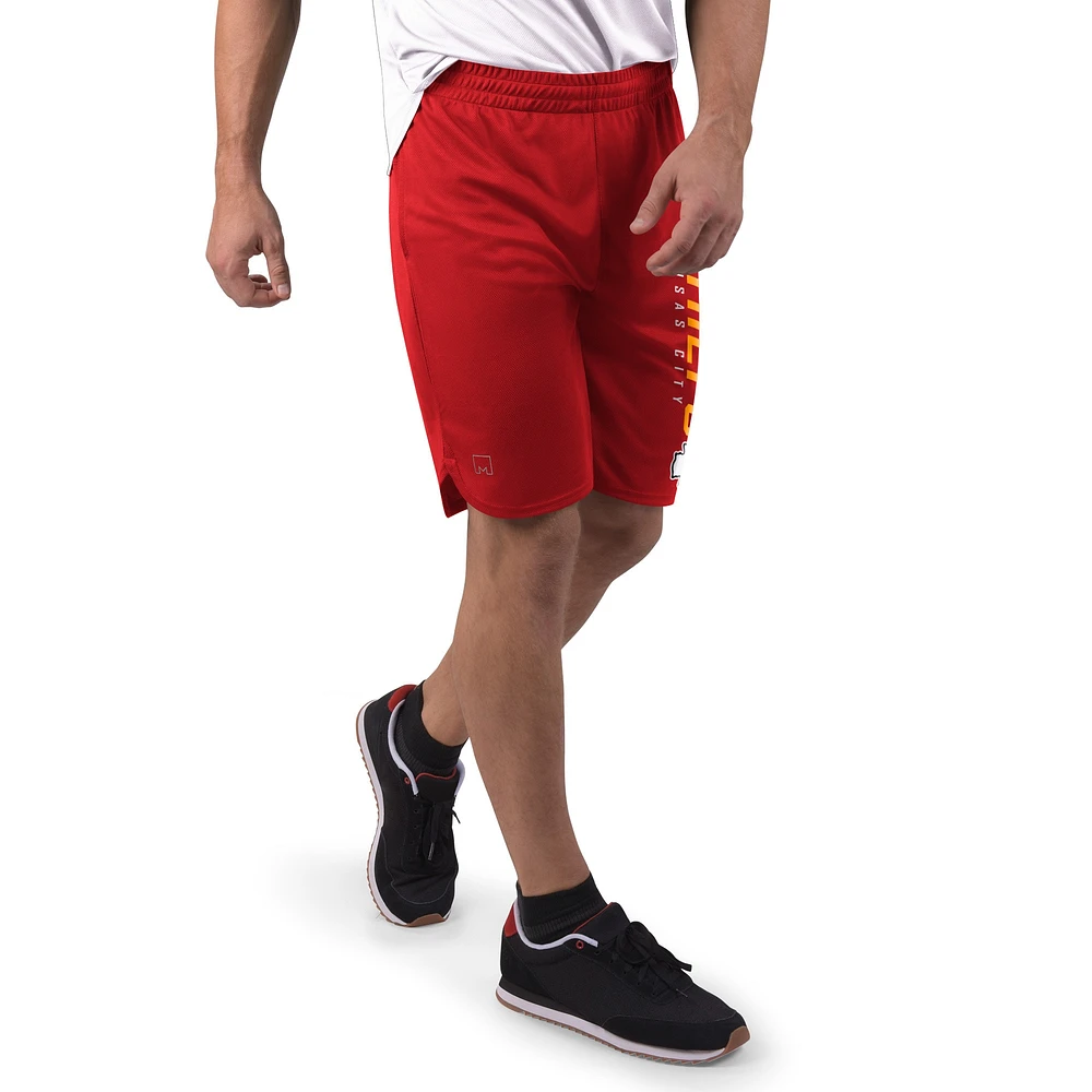 Short en maille rouge MSX by Michael Strahan pour homme des Kansas City Chiefs