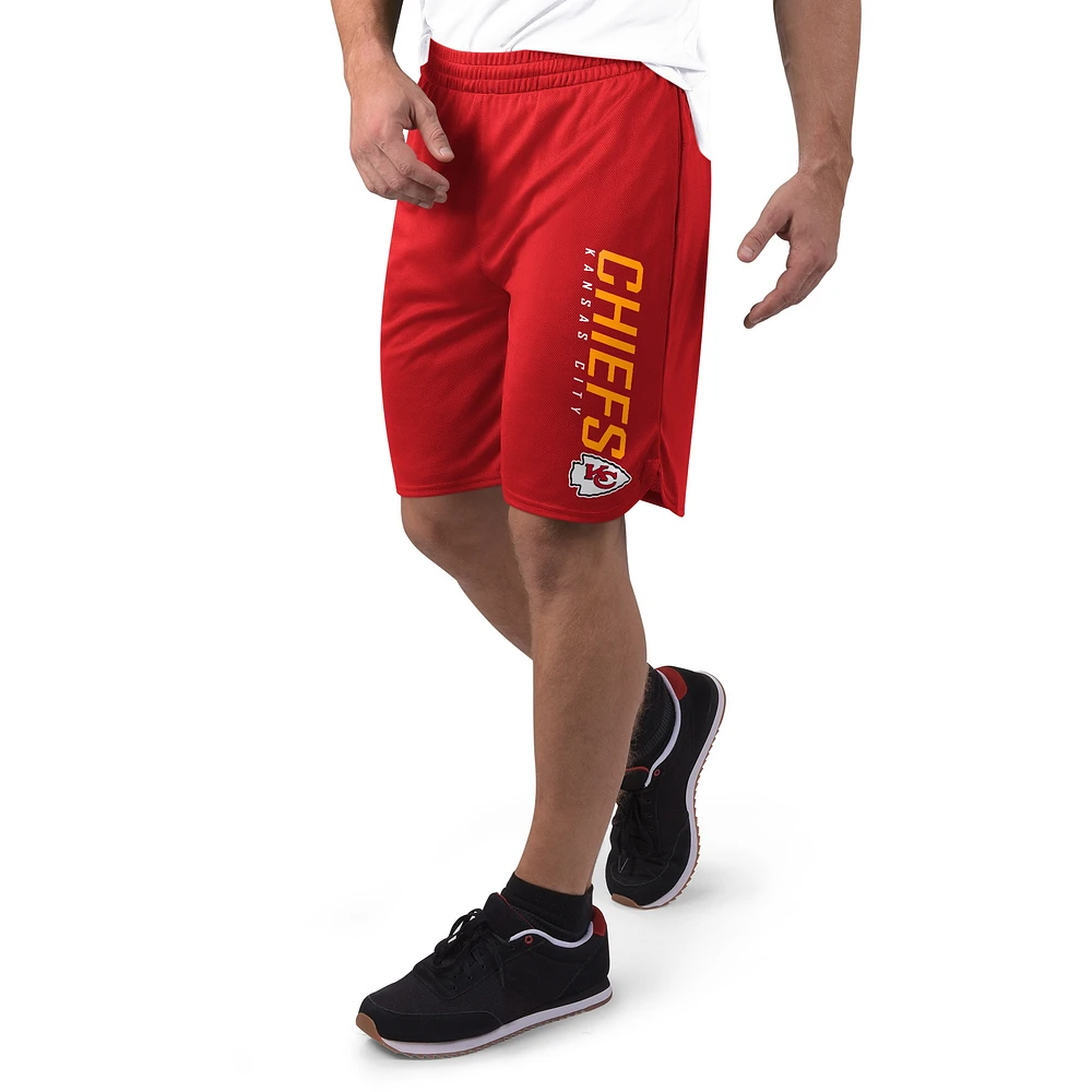 Short en maille rouge MSX by Michael Strahan pour homme des Kansas City Chiefs