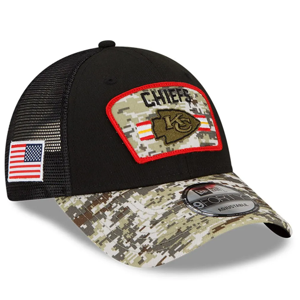 Lids Kansas City Chiefs New Era 2022 Salute To Service 9FORTY Snapback  Trucker Hat - Black/Camo