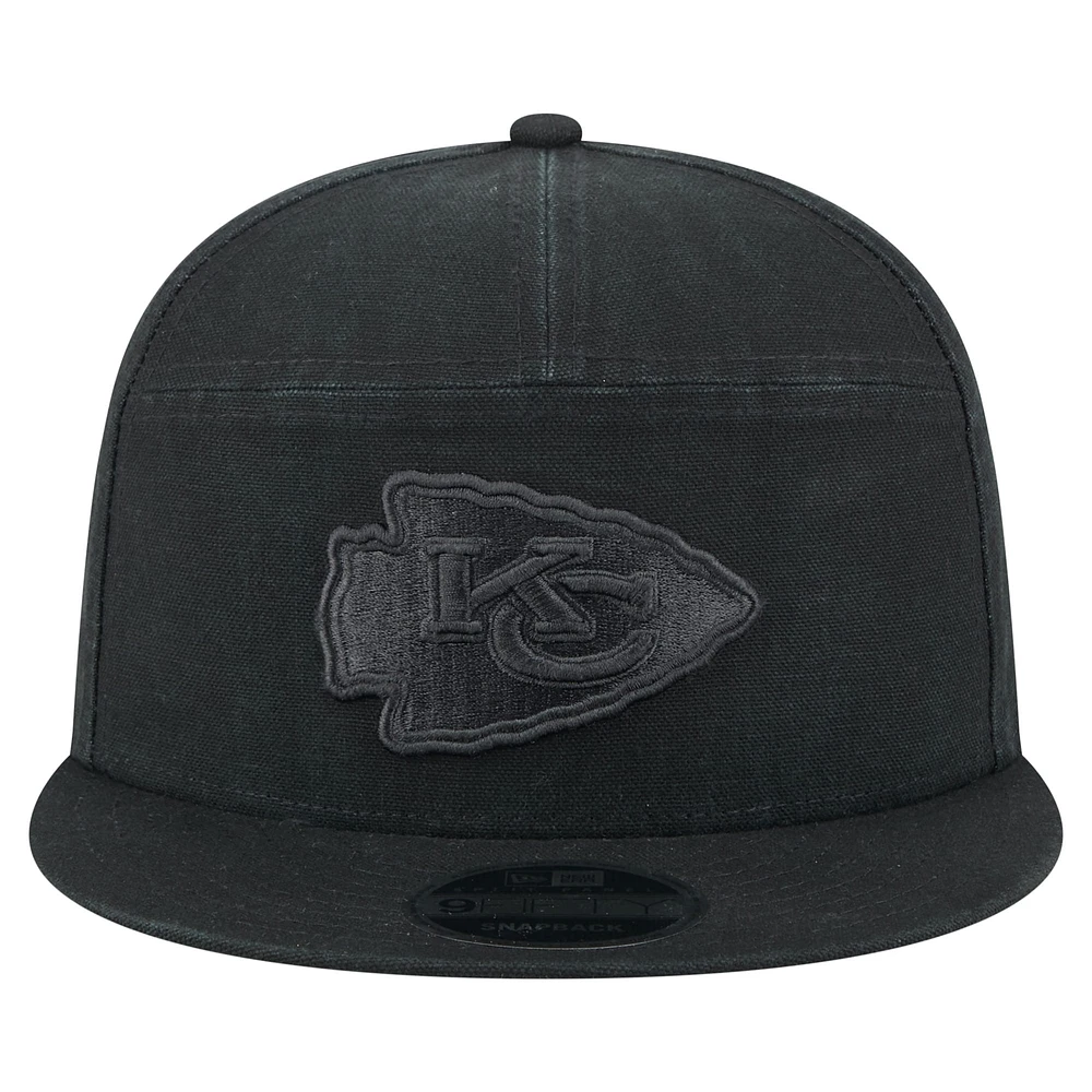 Casquette à visière rabattable 9FIFTY Adventure en toile noire Kansas City Chiefs New Era pour homme
