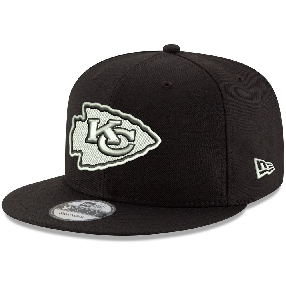 Men's New Era Black Kansas City Chiefs B-Dub 9FIFTY Adjustable Hat