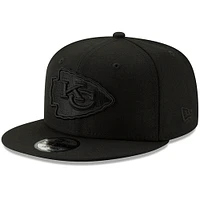 Casquette ajustable 9FIFTY noire sur noire des Chiefs de Kansas City New Era pour homme