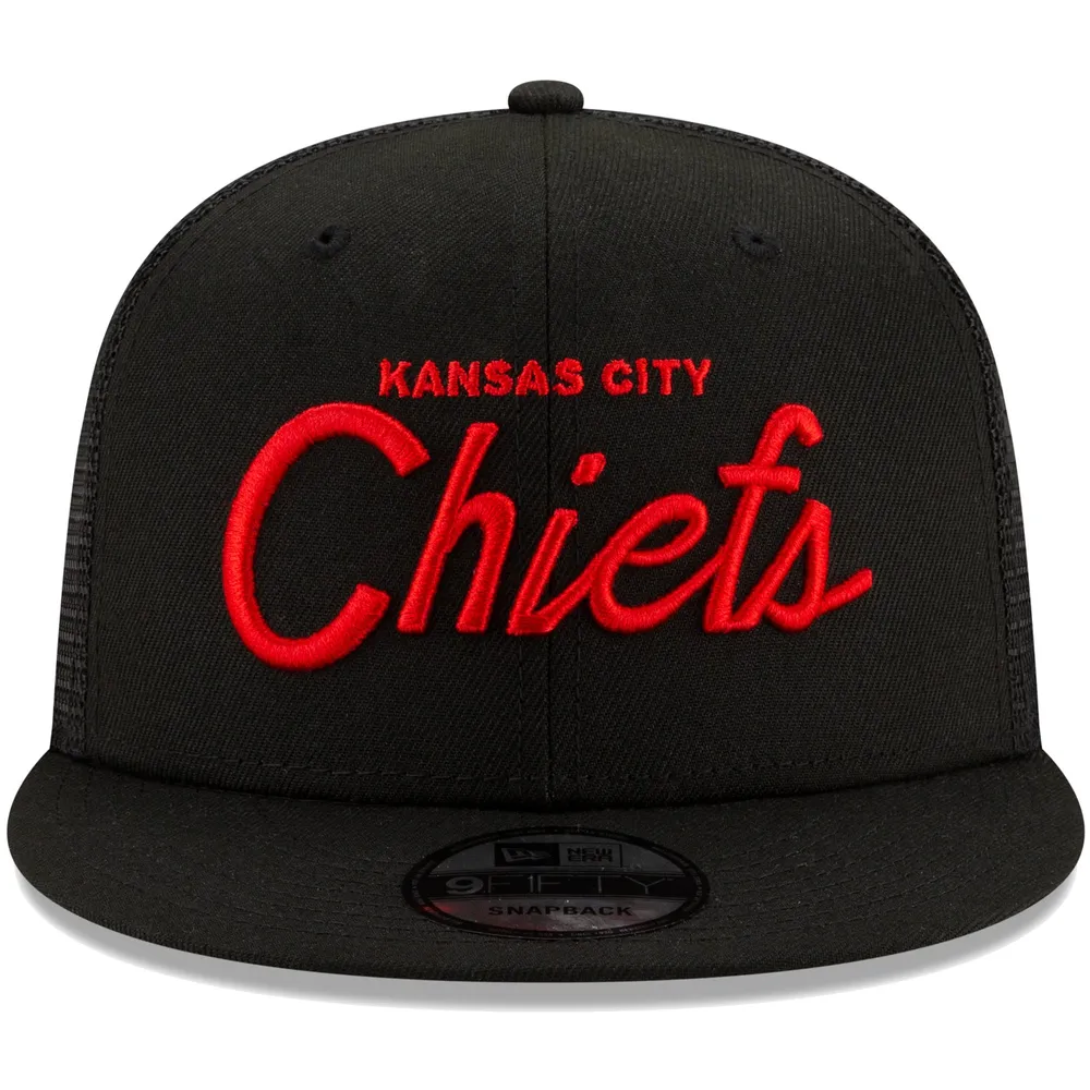 Lids Kansas City Chiefs New Era Script Trucker 9FIFTY Snapback Hat - Red