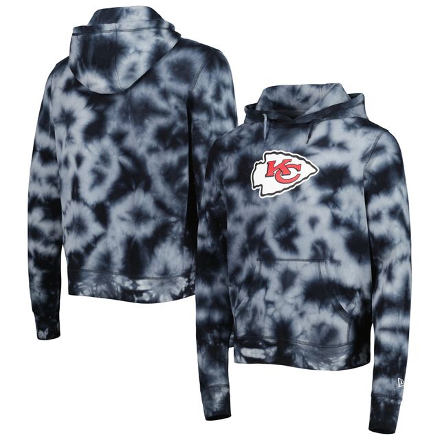 Chandail à capuchon noir motif tie-dye Kansas City Chiefs Team New Era pour homme