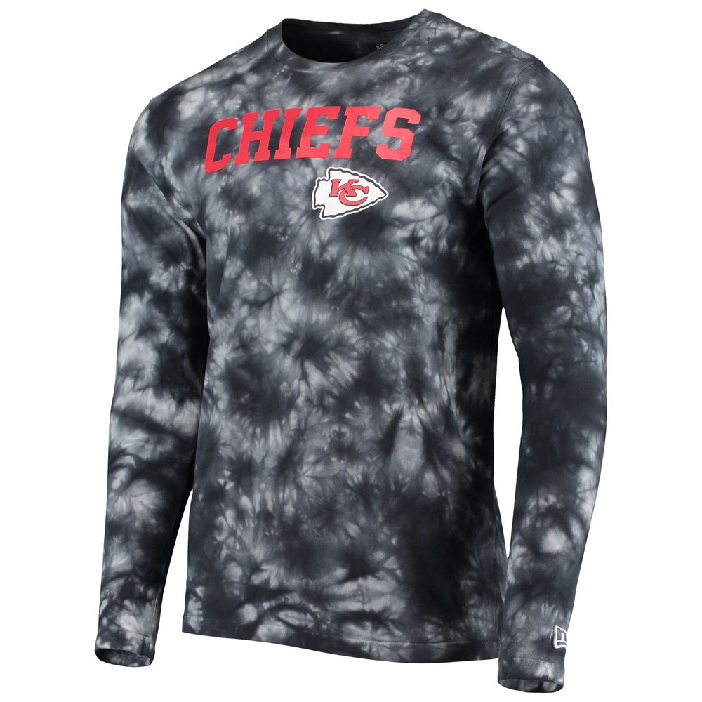 New Era Men's New Era Black Kansas City Chiefs Tie-Dye Long Sleeve T-Shirt