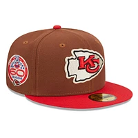 Casquette ajustée 59FIFTY pour homme Kansas City Chiefs Harvest New Era marron