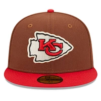 Casquette ajustée 59FIFTY pour homme Kansas City Chiefs Harvest New Era marron