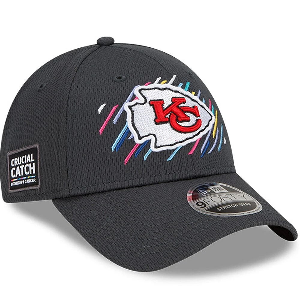 Men's New Era Charcoal Kansas City Chiefs 2021 NFL Crucial Catch - 9FORTY Adjustable Hat
