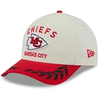 Casquette ajustable New Era 9FORTY A-Frame M-Crown crème/rouge pour homme des Kansas City Chiefs