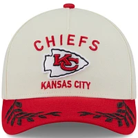Casquette ajustable New Era 9FORTY A-Frame M-Crown crème/rouge pour homme des Kansas City Chiefs