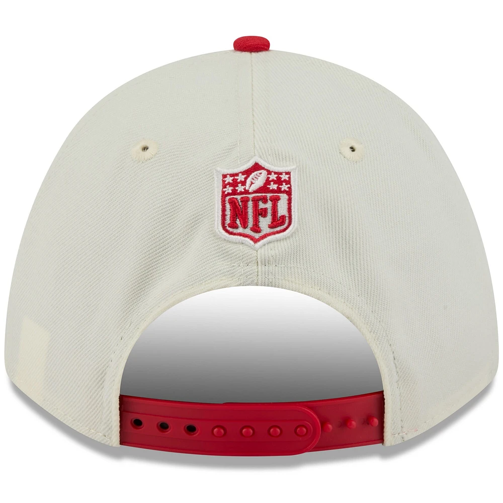 Casquette ajustable New Era 9FORTY A-Frame M-Crown crème/rouge pour homme des Kansas City Chiefs