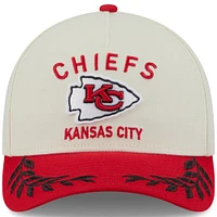 Men's New Era Cream/Red Kansas City Chiefs 2025 NFL Draft 9FORTY M-Crown A-Frame Adjustable Hat