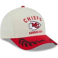 Men's New Era Cream/Red Kansas City Chiefs 2025 NFL Draft 9FORTY M-Crown A-Frame Adjustable Hat