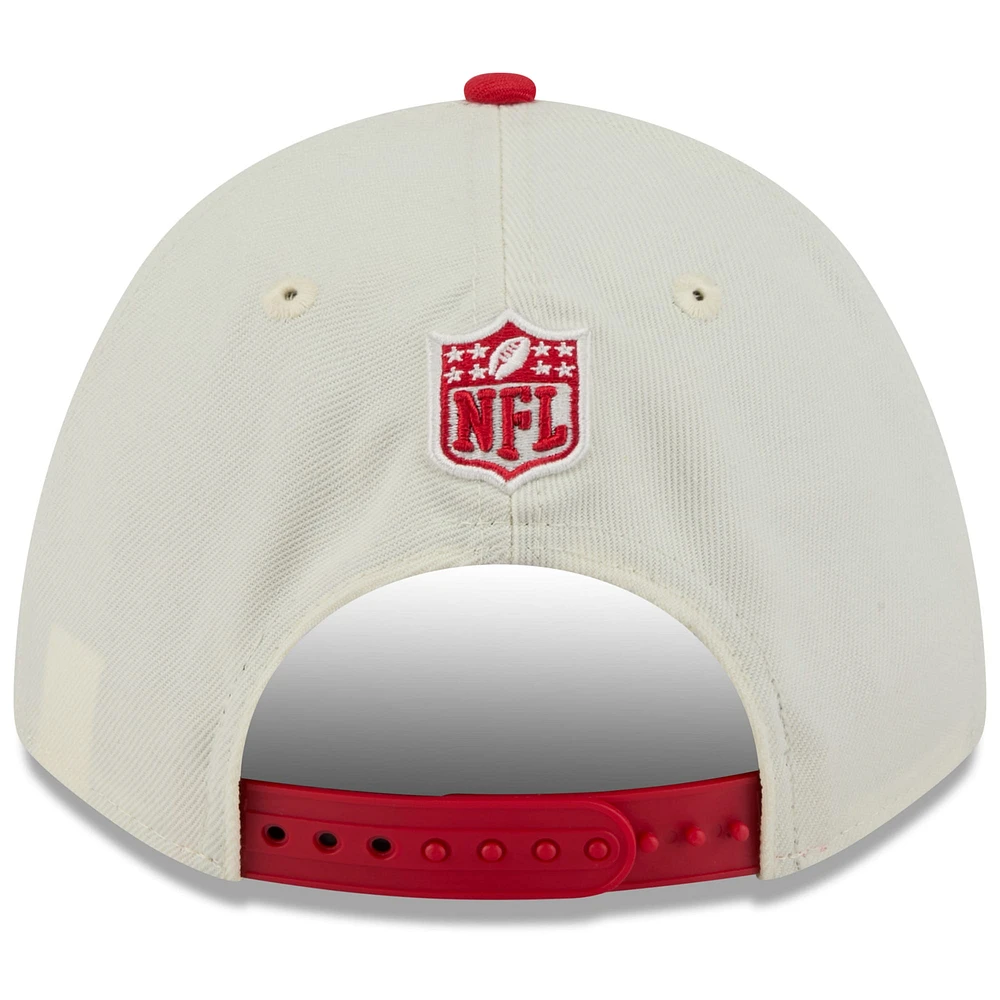 Men's New Era Cream/Red Kansas City Chiefs 2025 NFL Draft 9FORTY M-Crown A-Frame Adjustable Hat