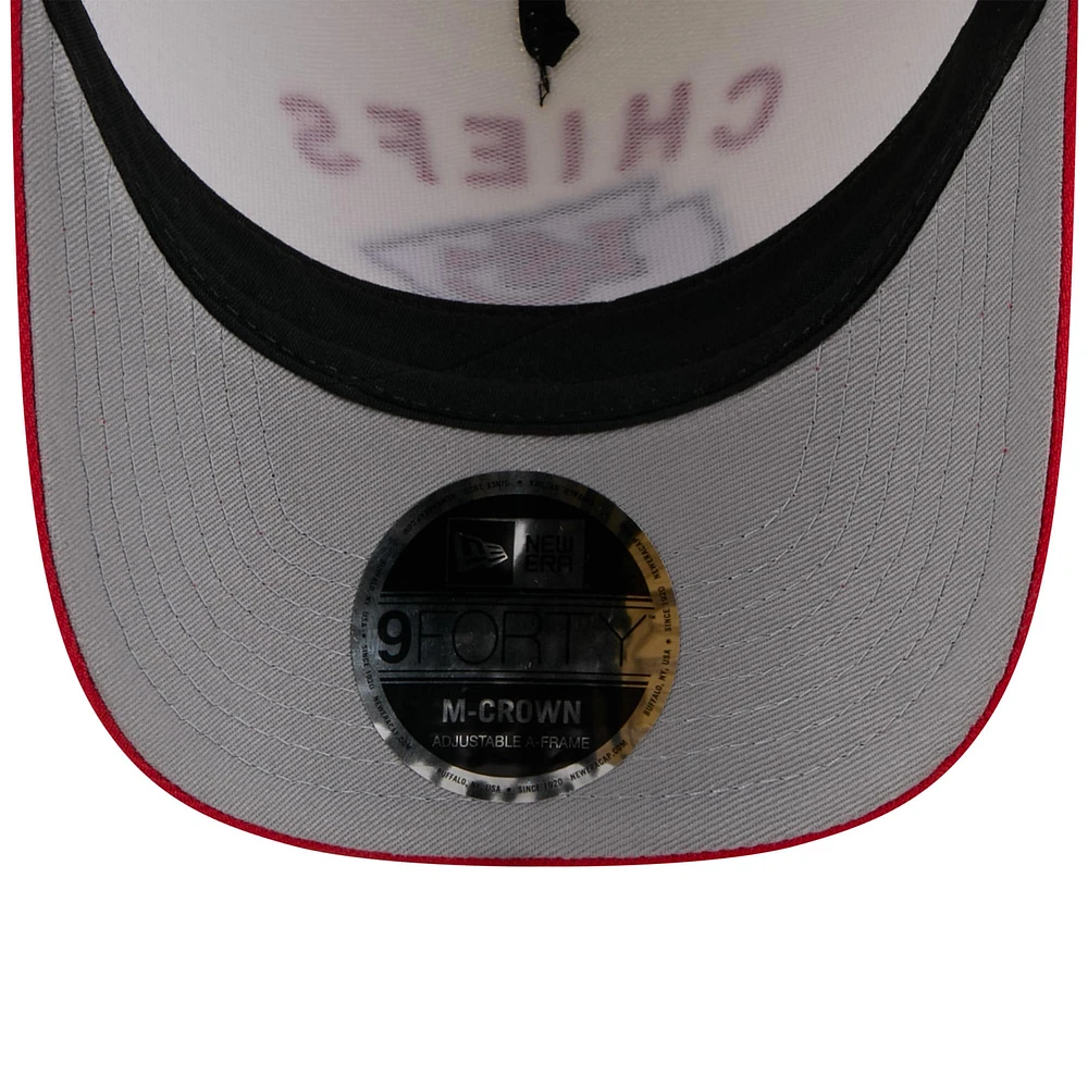 Men's New Era Cream/Red Kansas City Chiefs 2025 NFL Draft 9FORTY M-Crown A-Frame Adjustable Hat