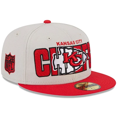 Casquette ajustée New Era Kansas City Chiefs 2023 NFL Draft On Stage 59FIFTY crème pour homme