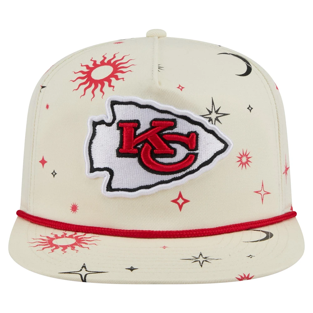 Men's New Era Cream Kansas City Chiefs Celestial Golfer Adjustable Hat