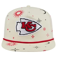 Men's New Era Cream Kansas City Chiefs Celestial Golfer Adjustable Hat